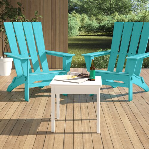 POLYWOOD Quattro Plastic Folding Adirondack Chair With Table Reviews   Quattro Plastic Folding Adirondack Chair With Table 